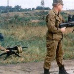 Baryshev automatic hand grenade launcher. Grenade launcher without recoil 