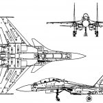 Drawing of the Su-30 multi-role fighter-bomber