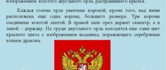 infographics Description of the coat of arms of Russia