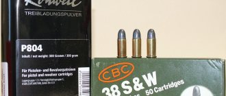 Box of .38 Smith Wesson ammo. D.W.J. Kalashnikov Magazine 