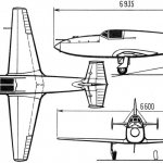 General diagram of the BI-1 jet fighter
