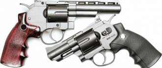 Pneumatic revolvers Gletcher SW B25 and SW B4