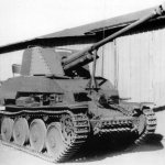 ​Pz.Slf.2 1st series, BMM, spring 1942. Noteworthy is the mounting of the gun in a traveling manner, which quite often failed - German fighter at a Czechoslovak base | Warspot.ru 