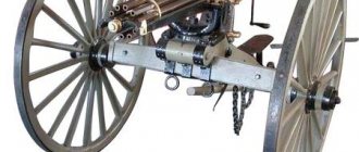 Six-barreled Gatling gun